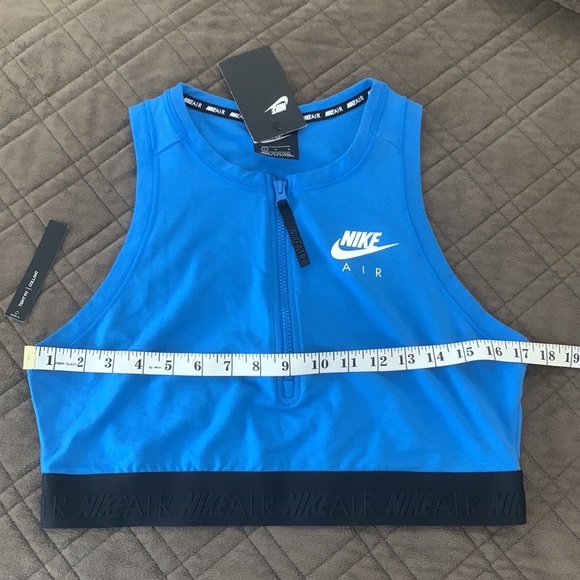 Nike Air NWT Blue Zip Front Cropped Tank Top size Large - Picture 11 of 12